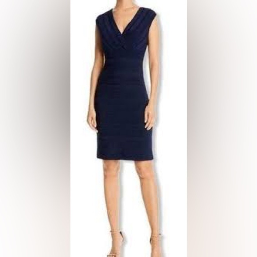 Adriana Papell Navy Sleeveless Dress Size 10